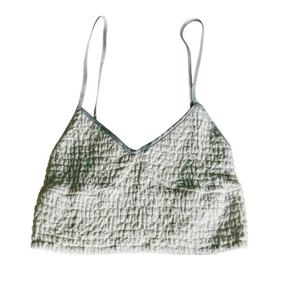 Free People Helin Skirt Set Shimmering Smocked Piped-Edge Detail Crop Tank Silky - Picture 11 of 16